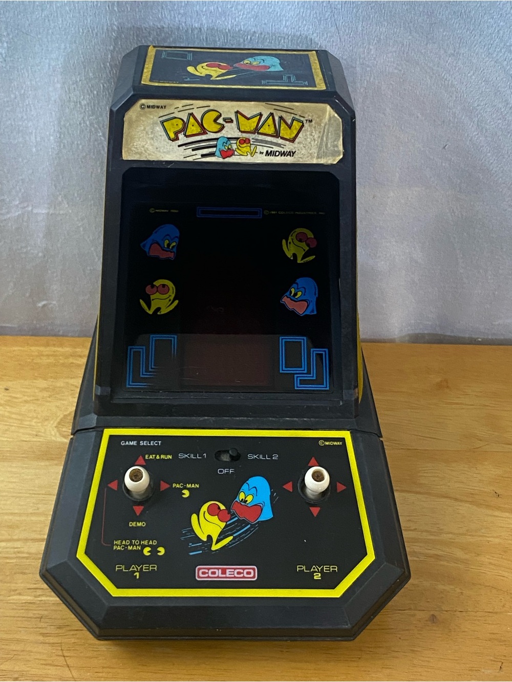 Vintage 1981 Coleco/Midway PAC-MAN 2390
Tabletop Arcade System